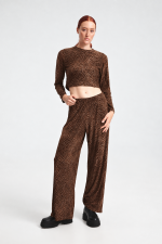 Παντελόνι Wide Leg με Animal Print