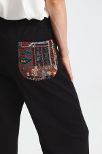 Παντελόνι Φούτερ Wide Leg με Ethnic Τσέπη - Image 4